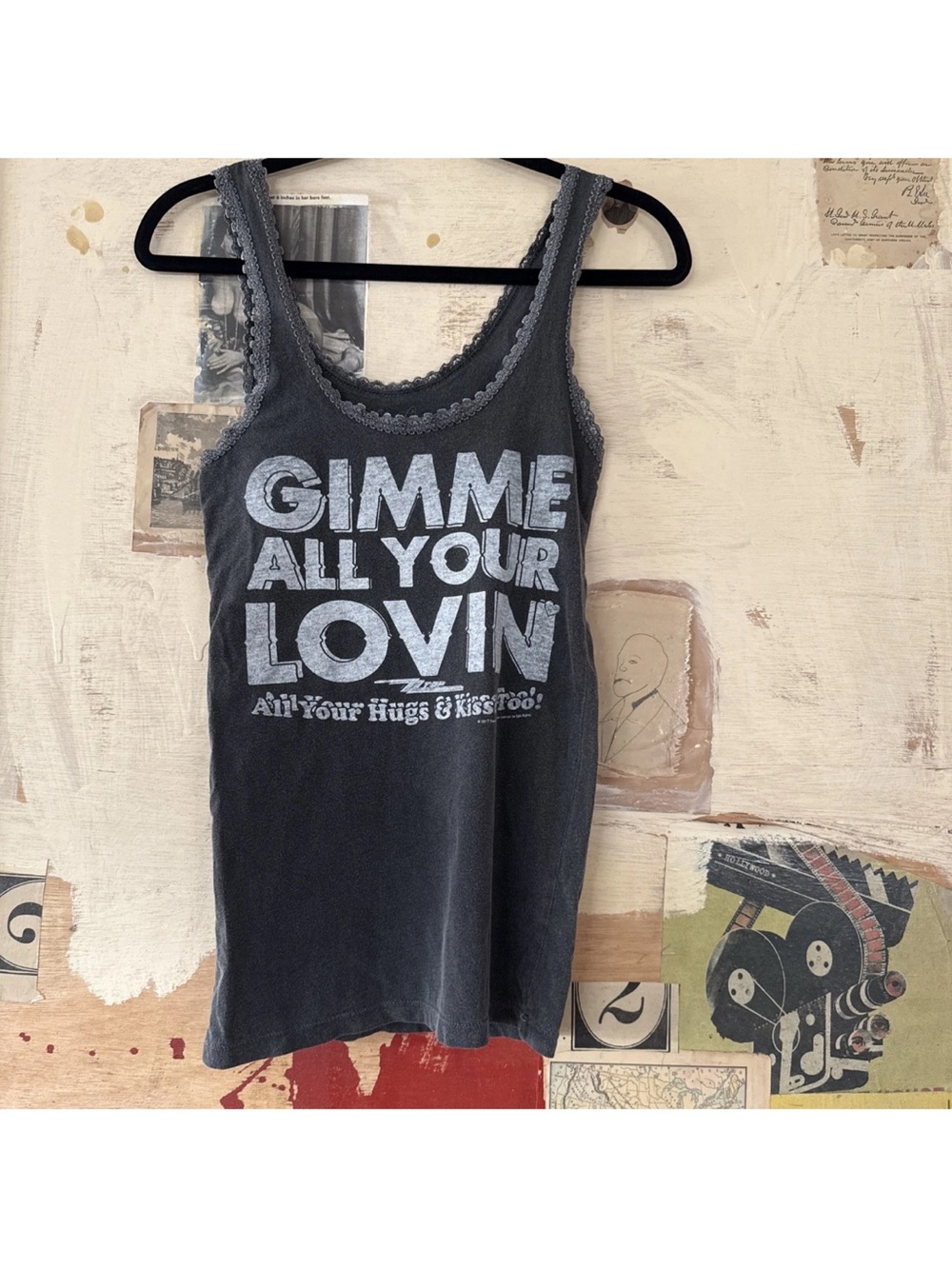 Rare ZZ Top vintage Graphic Tank Top - Gimme All Your Lovin' - Women's gray